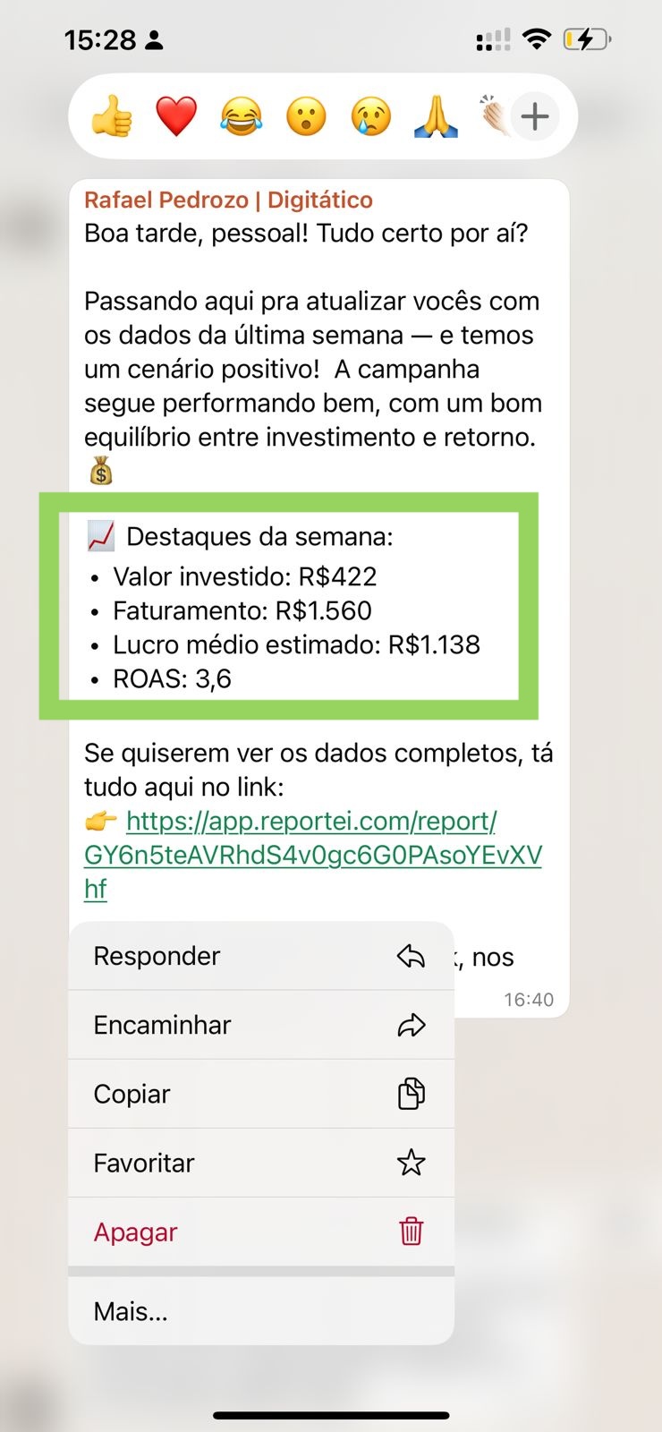 Conversa sobre desempenho da equipe comercial