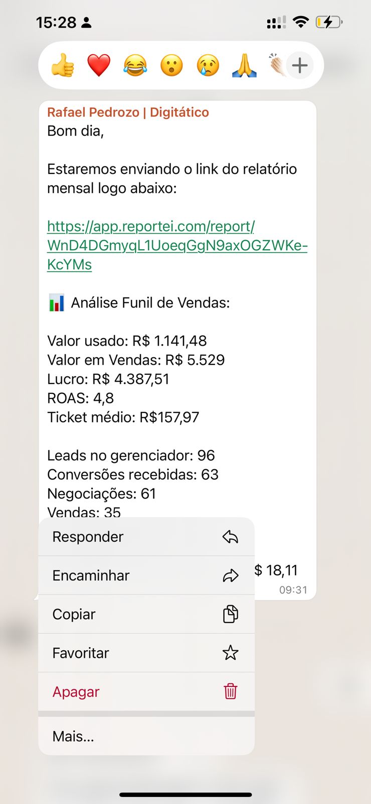 Relatório de campanha e conversões